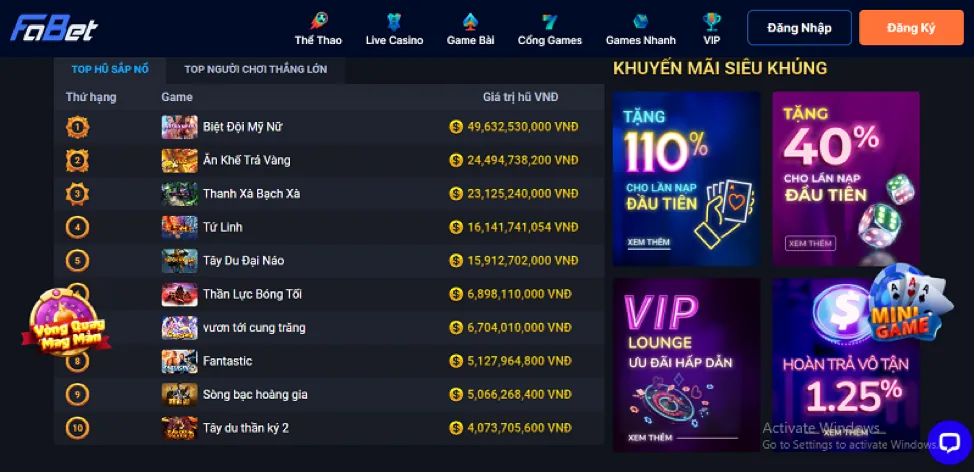 Cơ hội trúng Jackpot khủng tại tải 889club